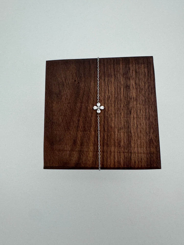 Bracelet fleur argent