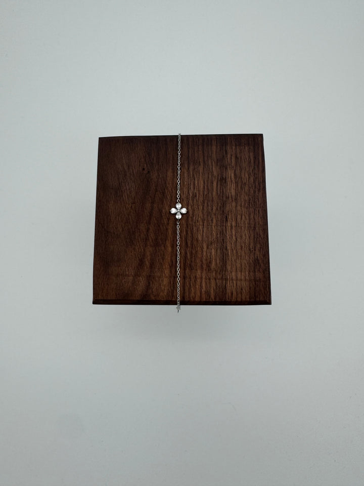 Bracelet fleur argent